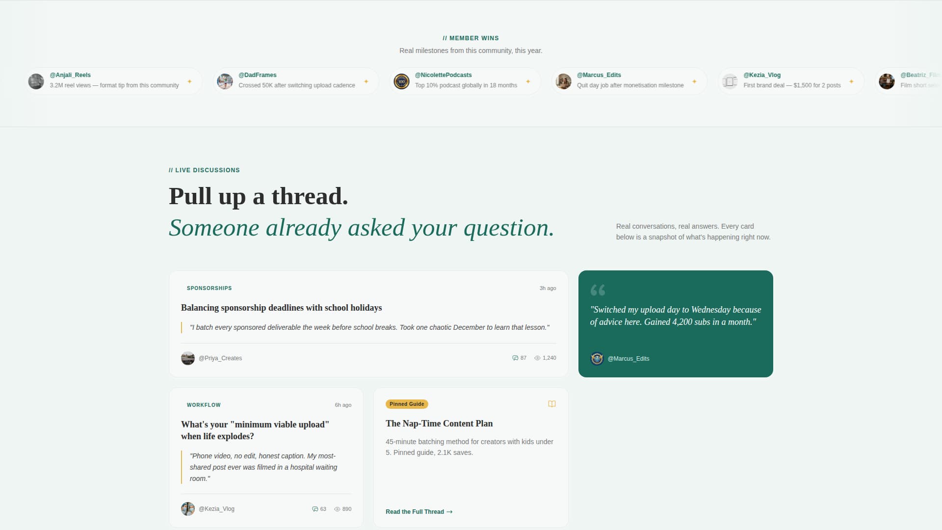 Creatorforum - Warm Community Landing Page Template