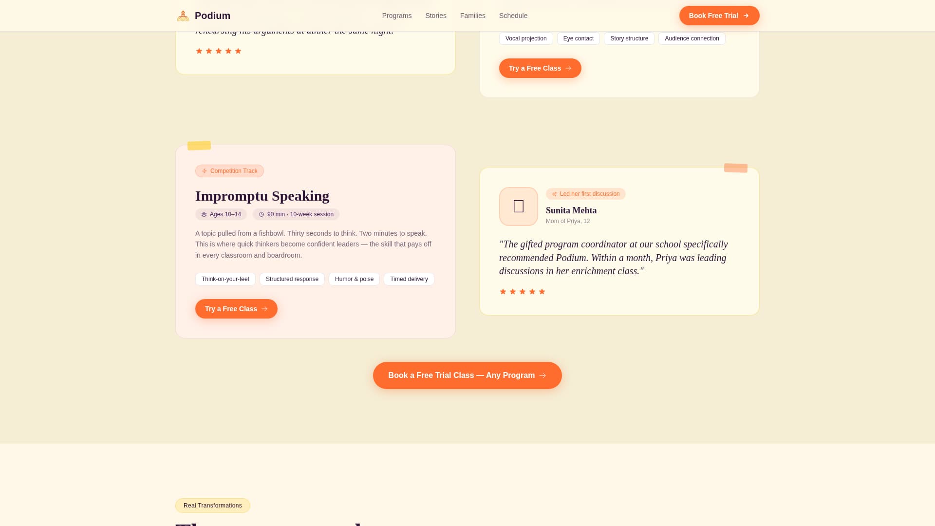 Podium - Vibrant Kidsdebate Landing Page Template