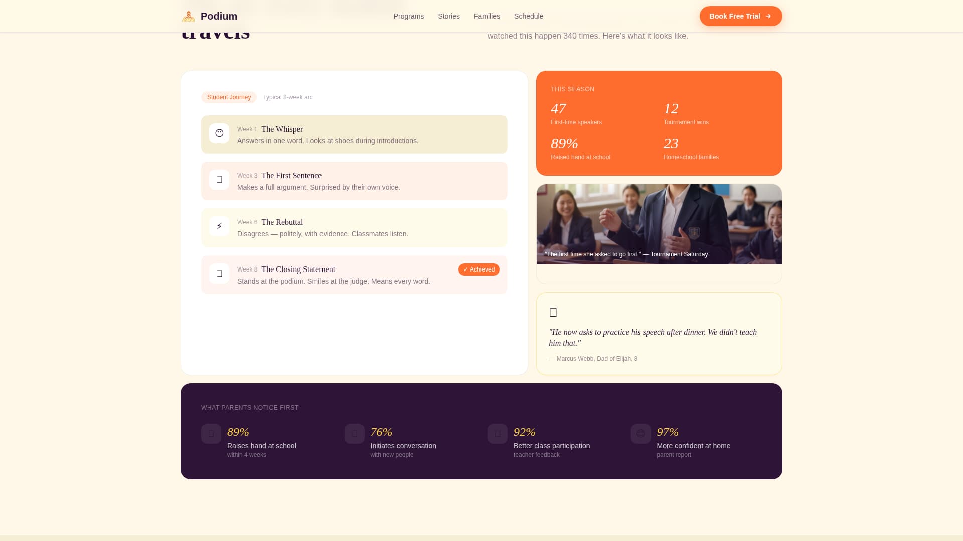 Podium - Vibrant Kidsdebate Landing Page Template