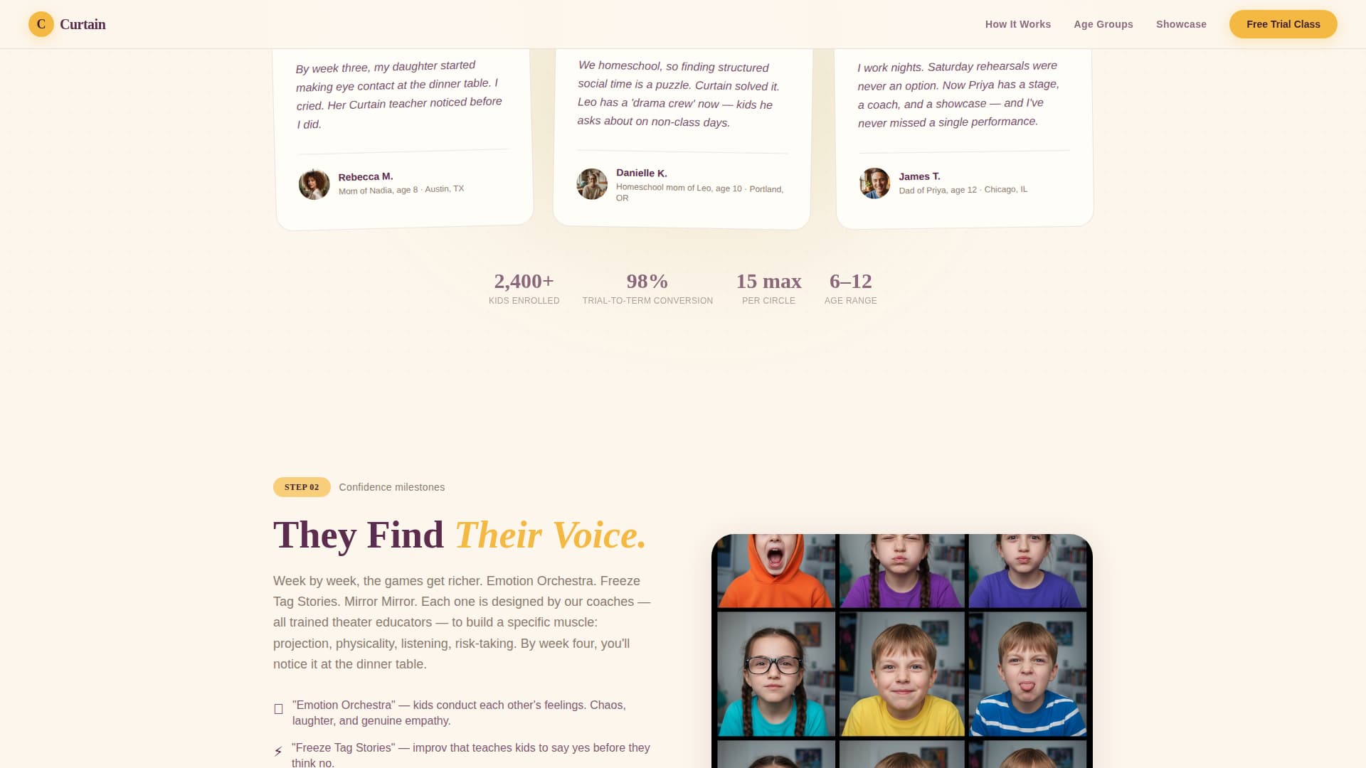 Kids Drama & Theater Booking Website Template