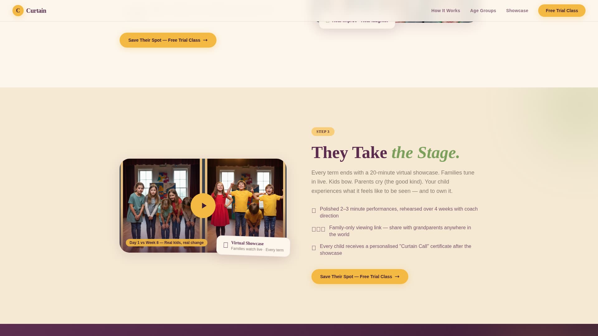 Kids Drama & Theater Booking Website Template