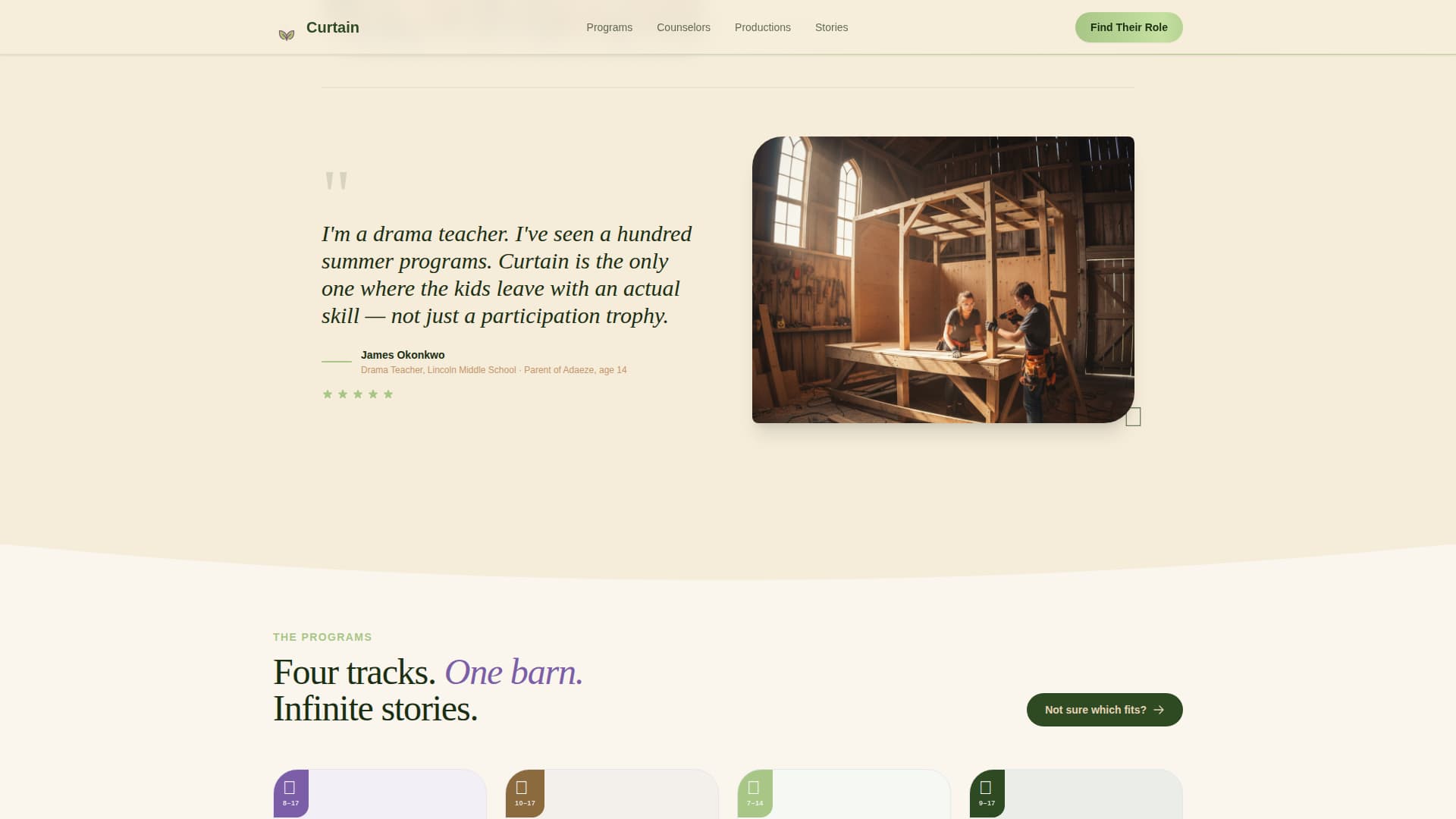 Curtain — Dynamic Stage Arts Landing Page Template