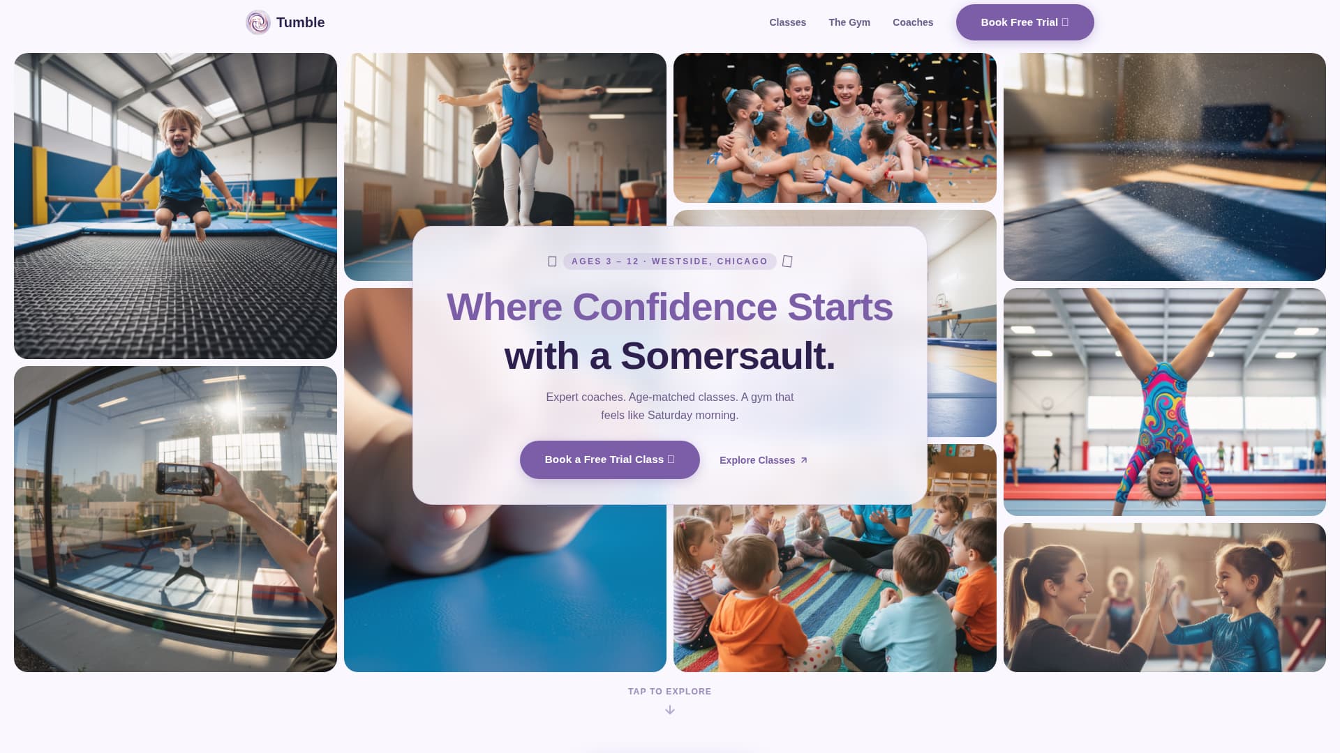 Tumble - Inspiring Gymnastics Landing Page Template