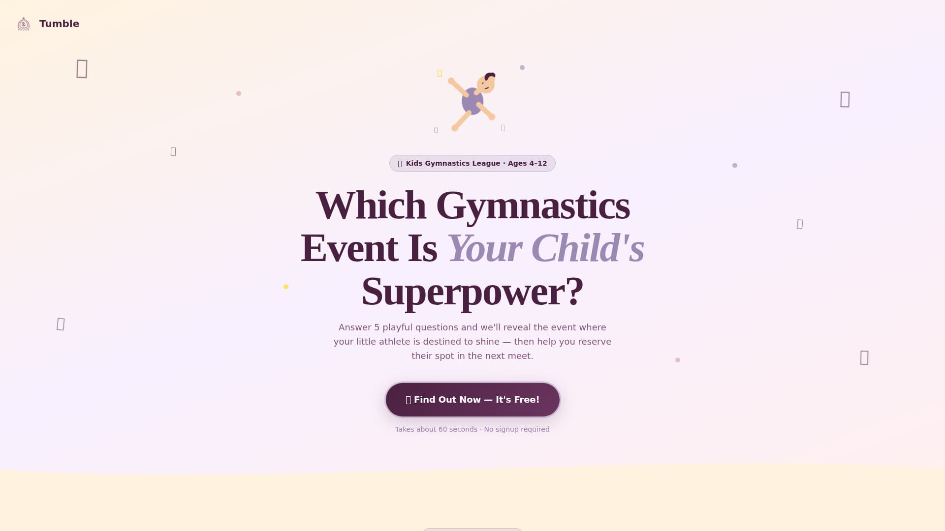 Tumble - Delightful Gymnastics Landing Page Template