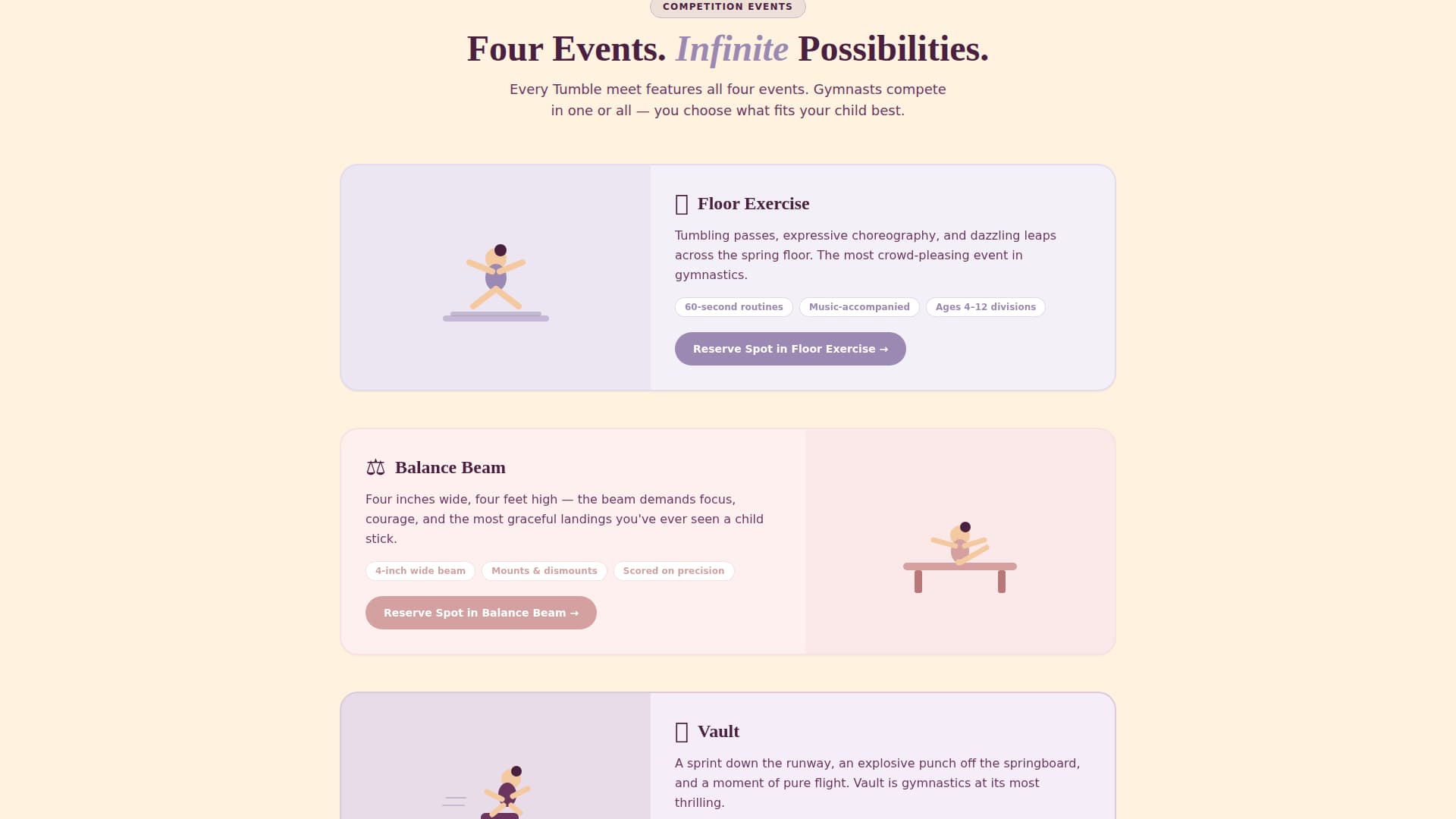 Tumble - Delightful Gymnastics Landing Page Template