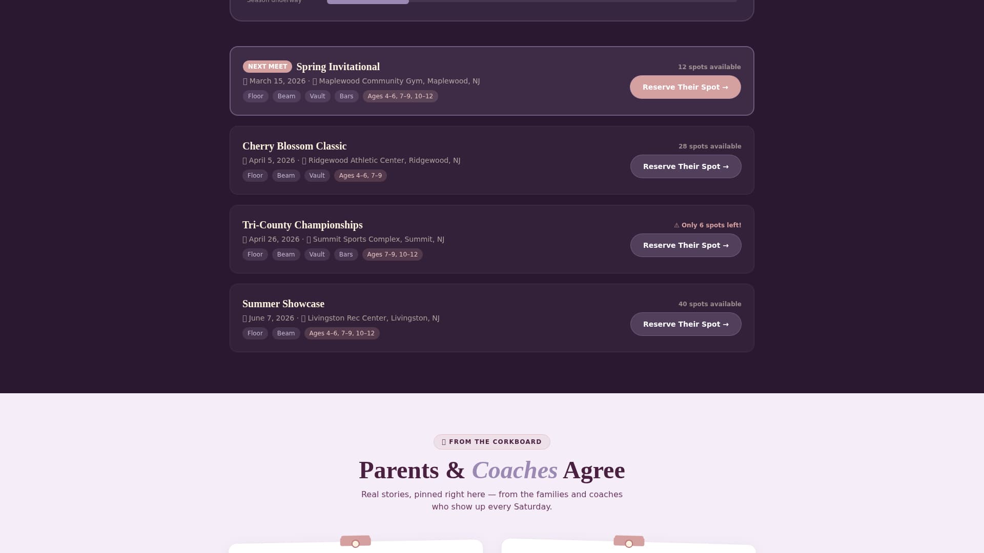 Tumble - Delightful Gymnastics Landing Page Template