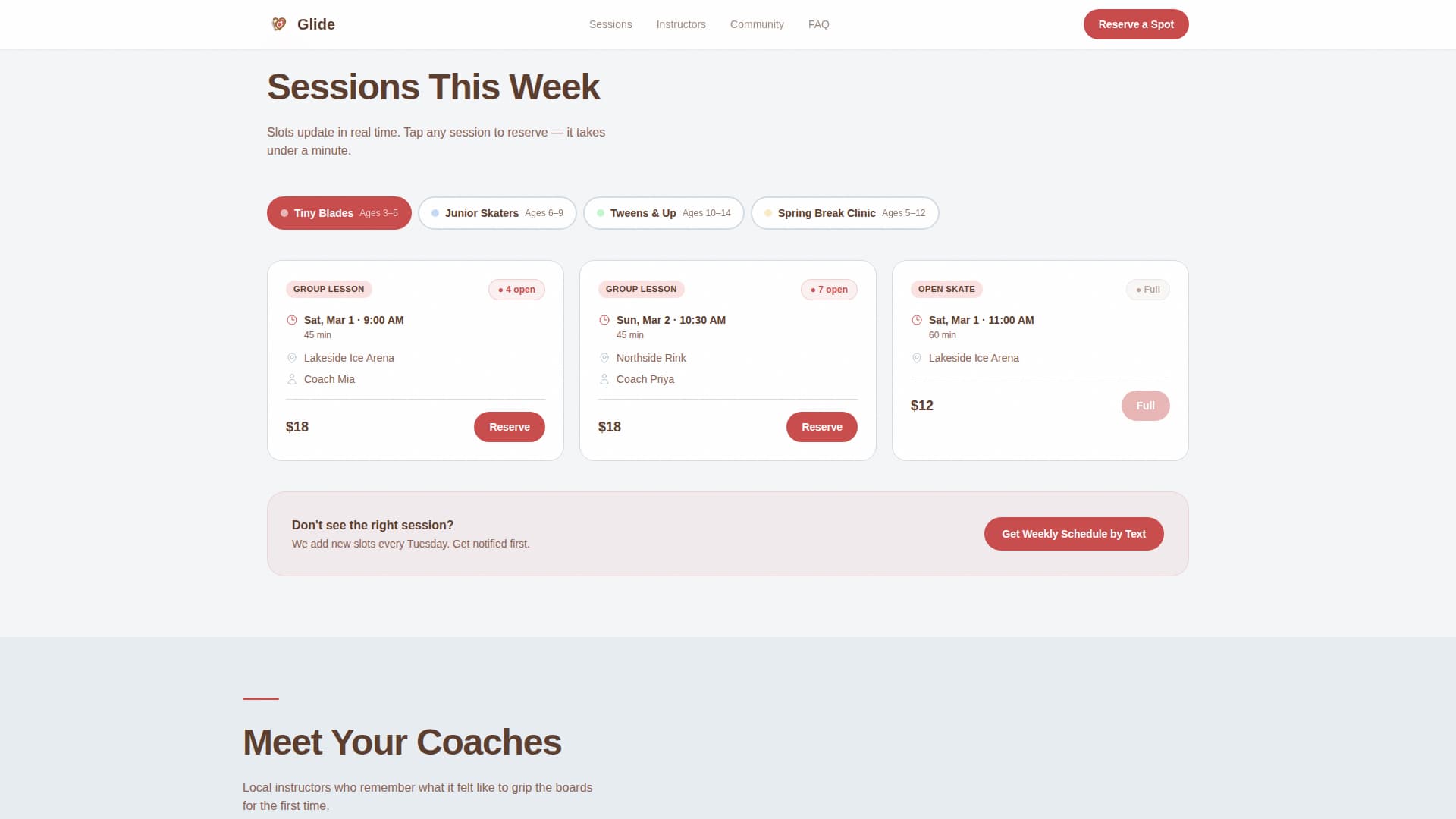 Glide - Heartwarming Skating Landing Page Template