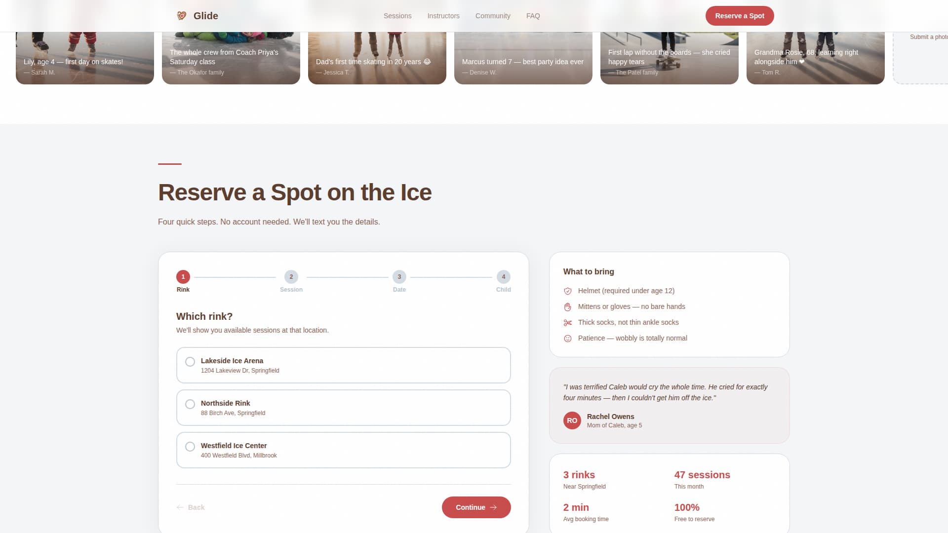 Glide - Heartwarming Skating Landing Page Template