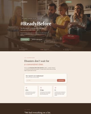 Readybefore - Empowering Emergencypreparedness Landing Page Template