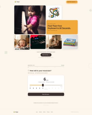 Keys - Playful Kids Keyboard Landing Page Template