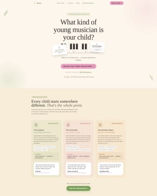 Keys - Nurturing Piano Landing Page Template