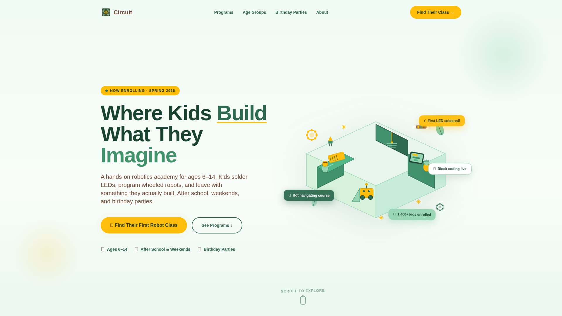 Circuit - Playful Kids Robotics Landing Page Template
