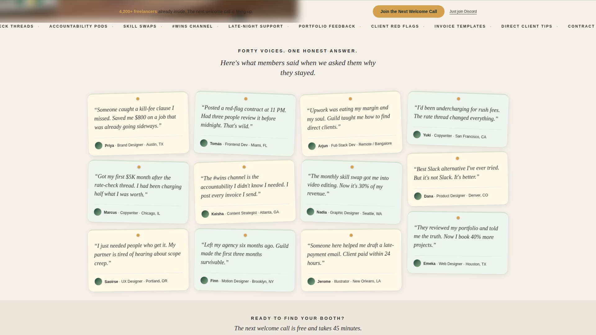 Specialist Freelancers Community Reviews & Social Proof Website Template