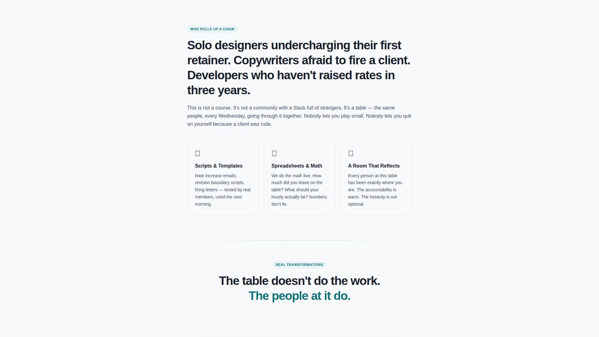 Freelancers Community Pricing & Packages Website Template
