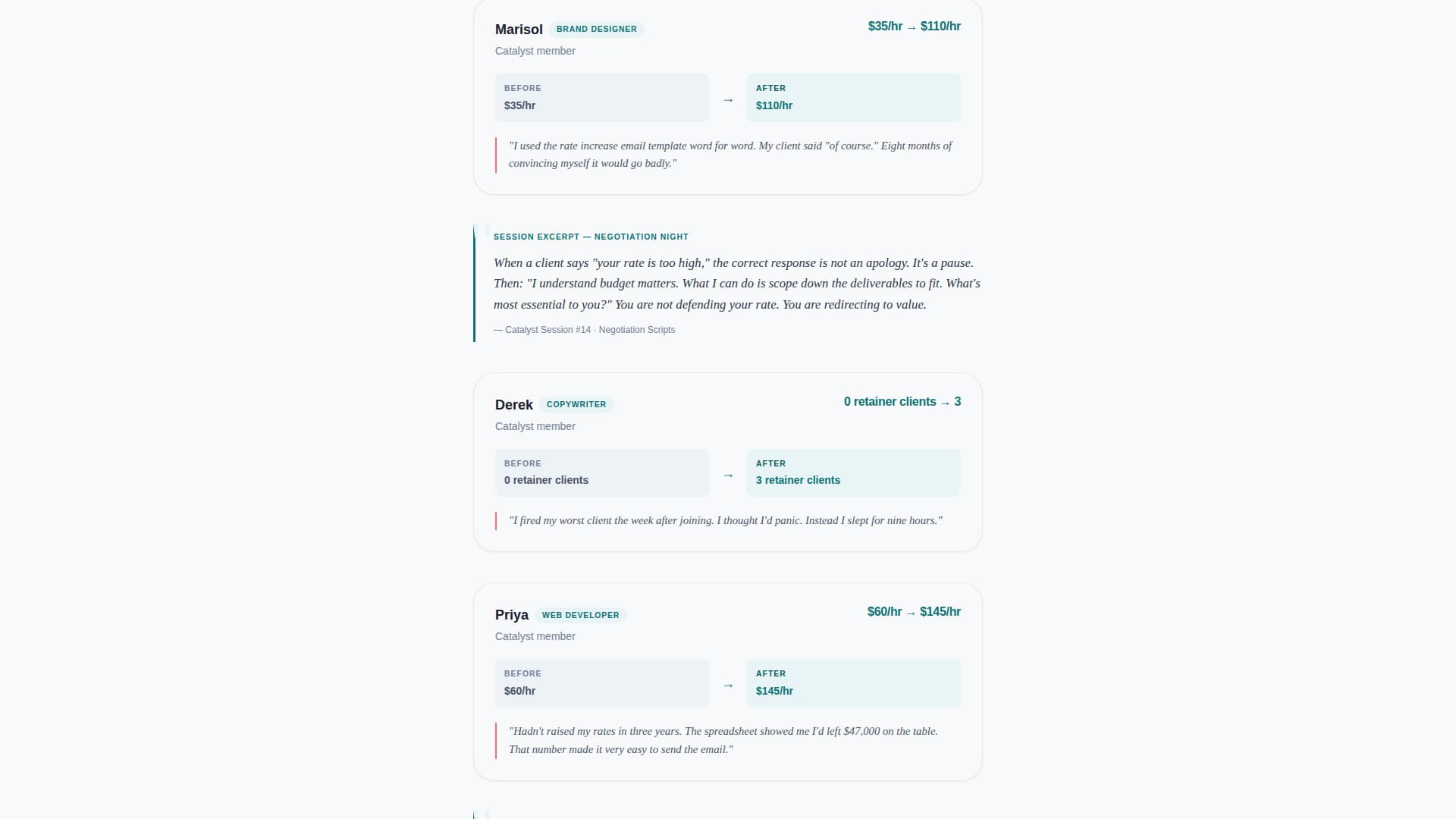 Freelancers Community Pricing & Packages Website Template
