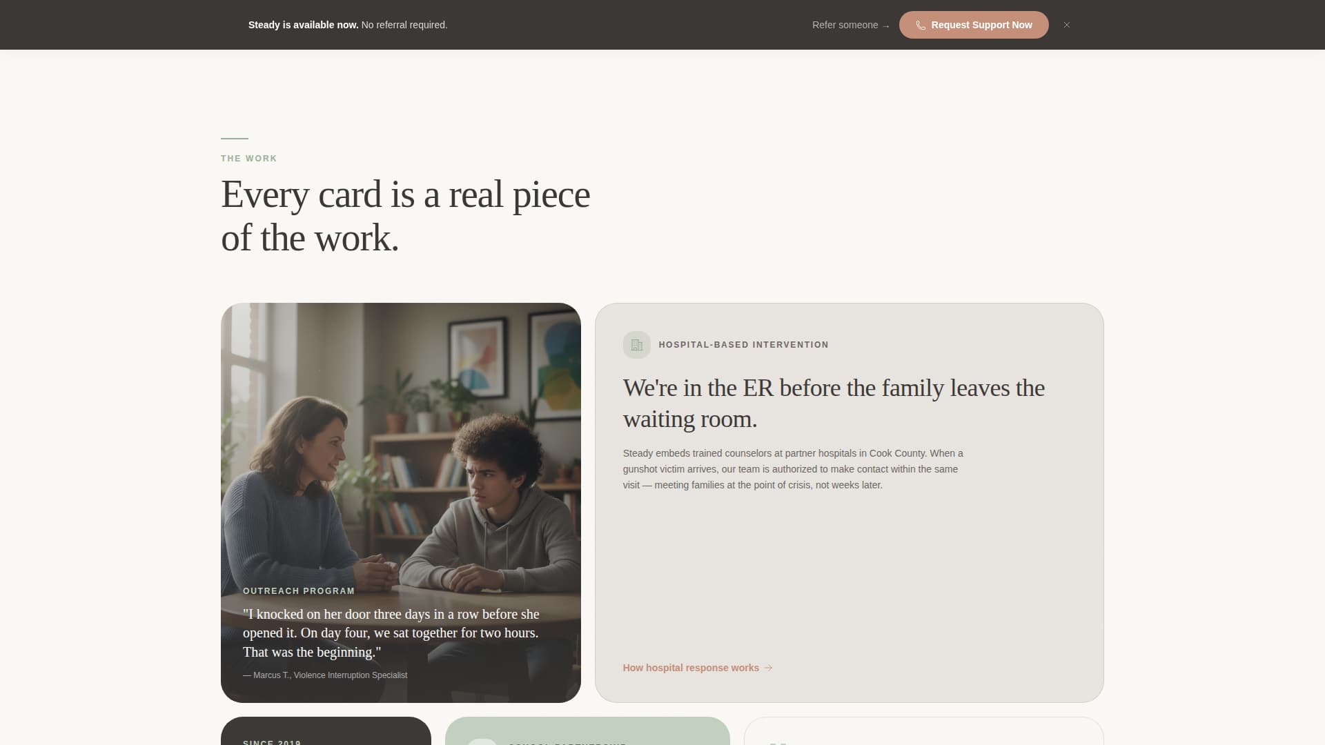 Steady - Compassionate Violenceprevention Landing Page Template