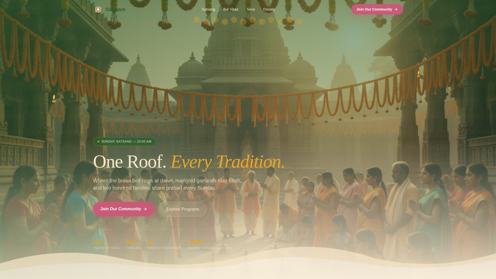 Temple & Hindu Organization Professional Website Template