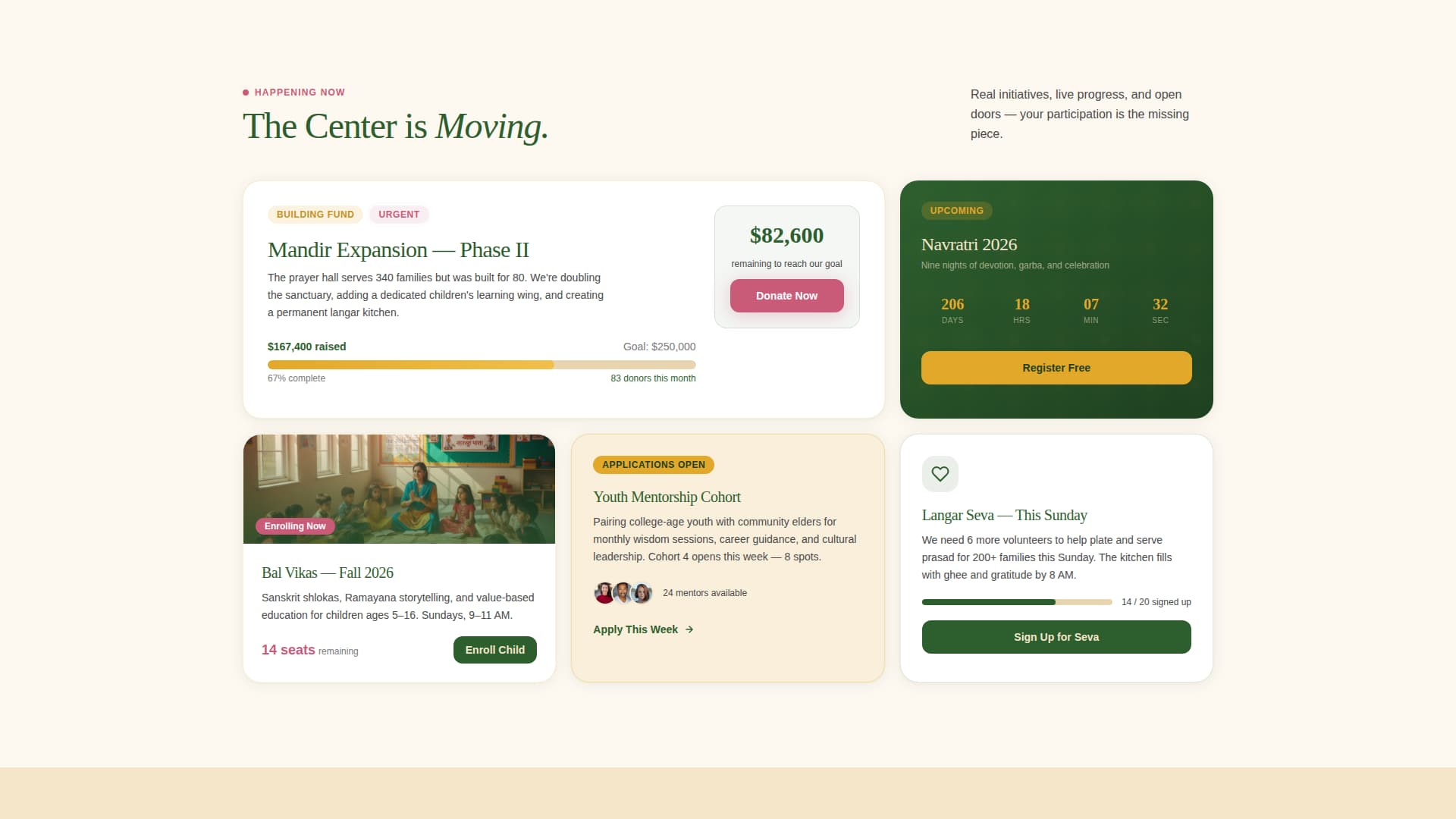 Temple & Hindu Organization Professional Website Template