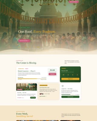Temple & Hindu Organization Professional Website Template