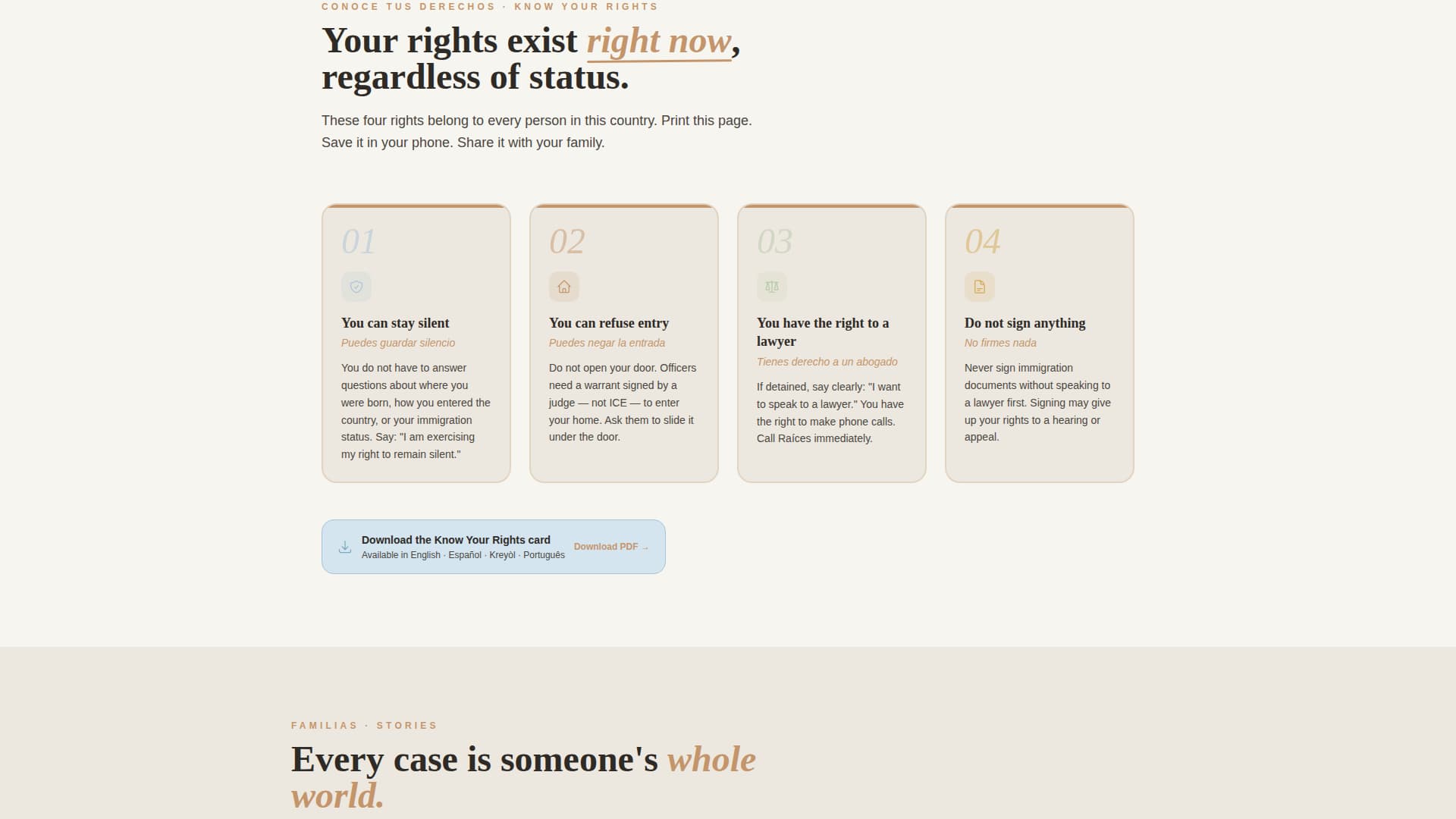 Races - Compassionate Immigration Landing Page Template
