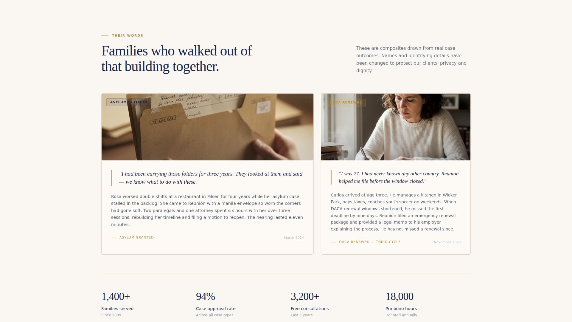 Specialist Immigrant & Refugee Support Reviews & Social Proof Website Template