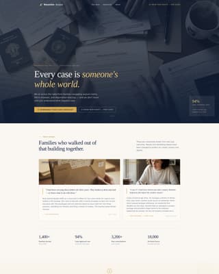 Specialist Immigrant & Refugee Support Reviews & Social Proof Website Template