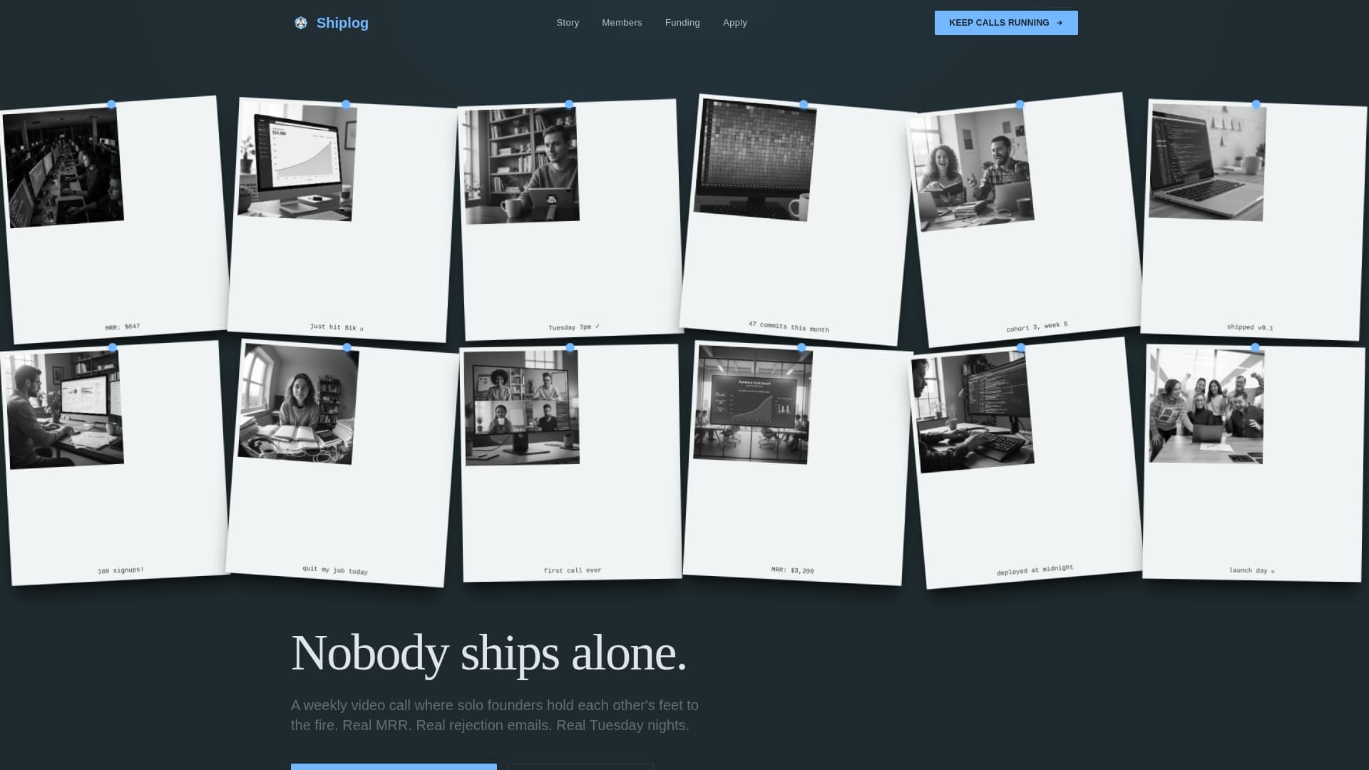 Shiplog - Earnest Founder Landing Page Template