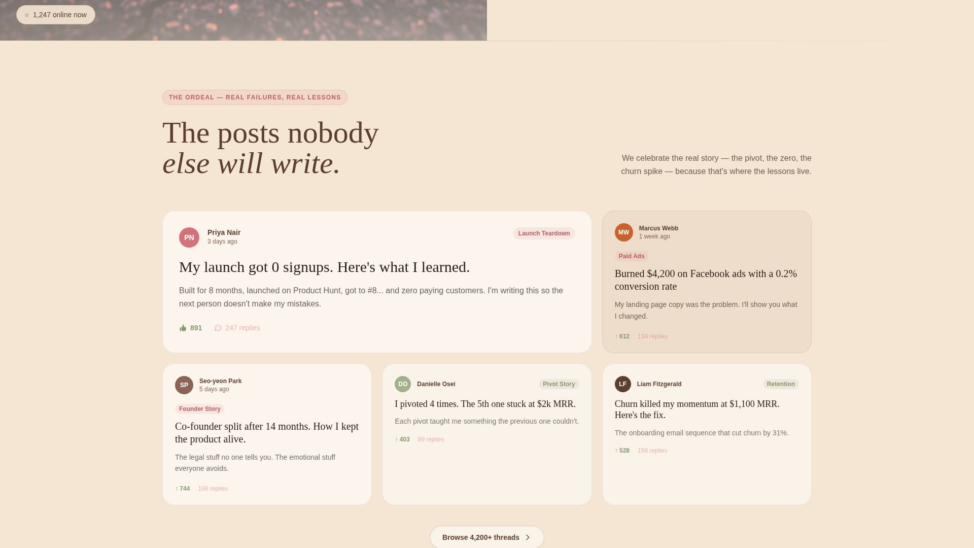 Indie Hackers Community Blog Website Template