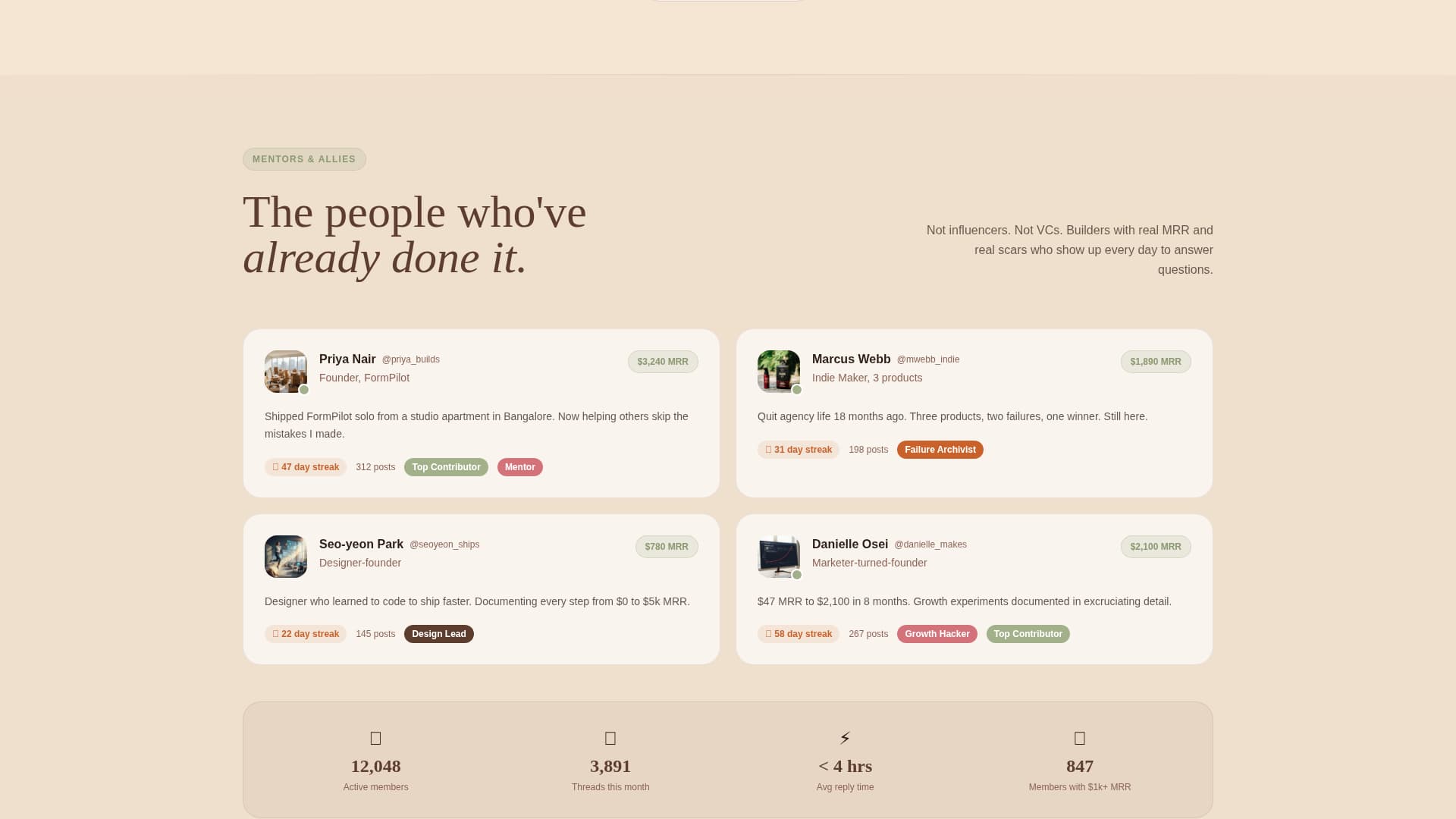 Indie Hackers Community Blog Website Template