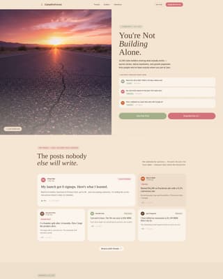 Indie Hackers Community Blog Website Template