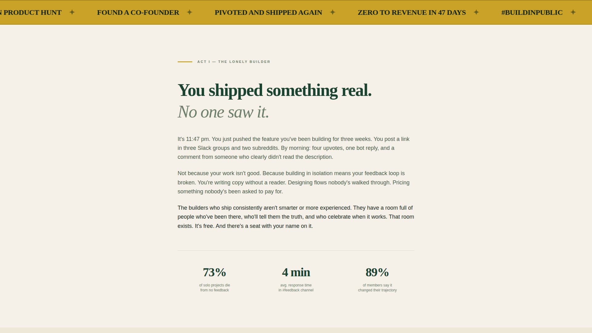 Indie Hackers Community Reviews Website Template