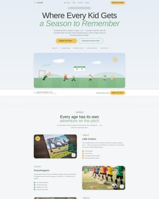 Kids Sports & Dance Academy Booking Website Template