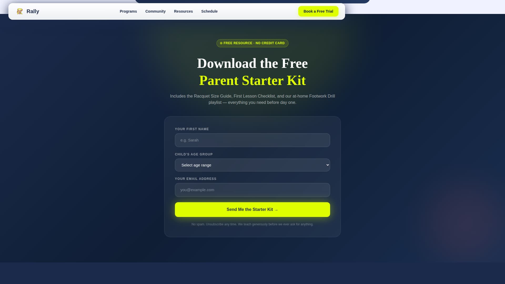 Kids Tennis Booking Website Template