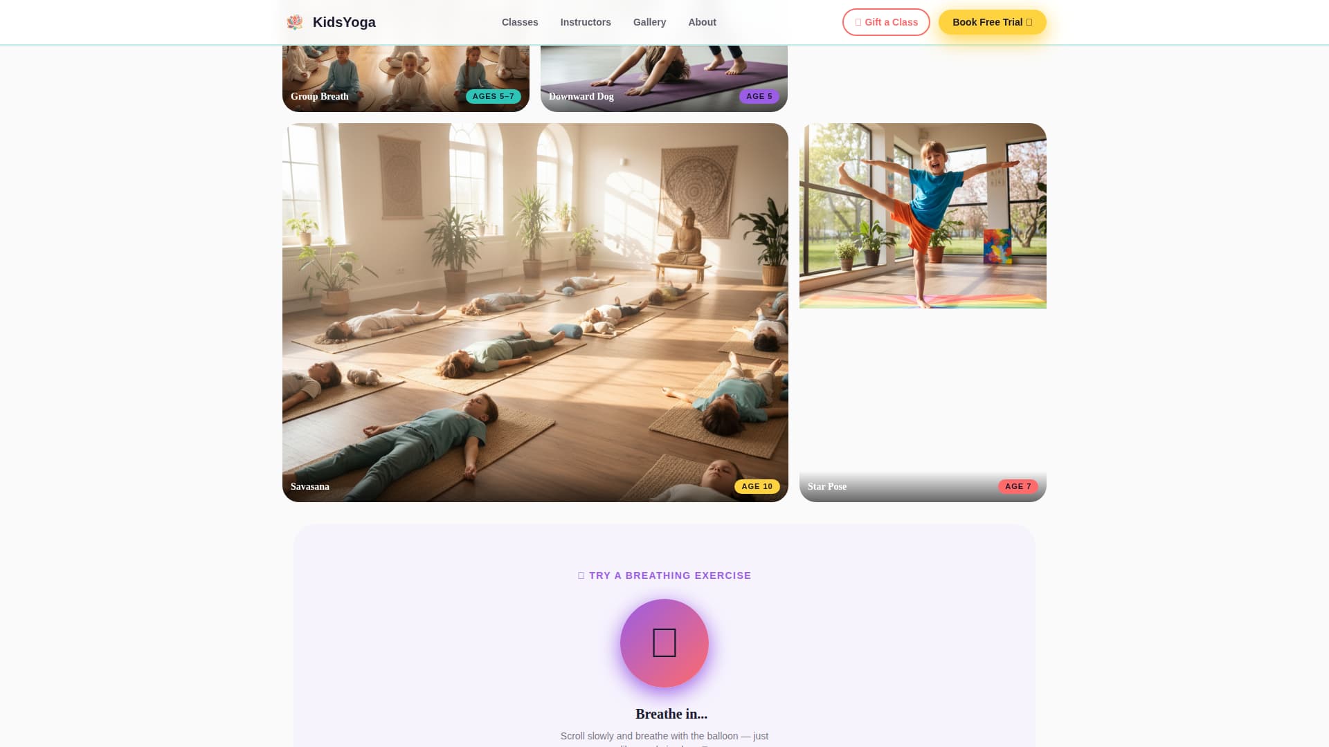 Namaste - Joyful Kids Yoga Landing Page Template