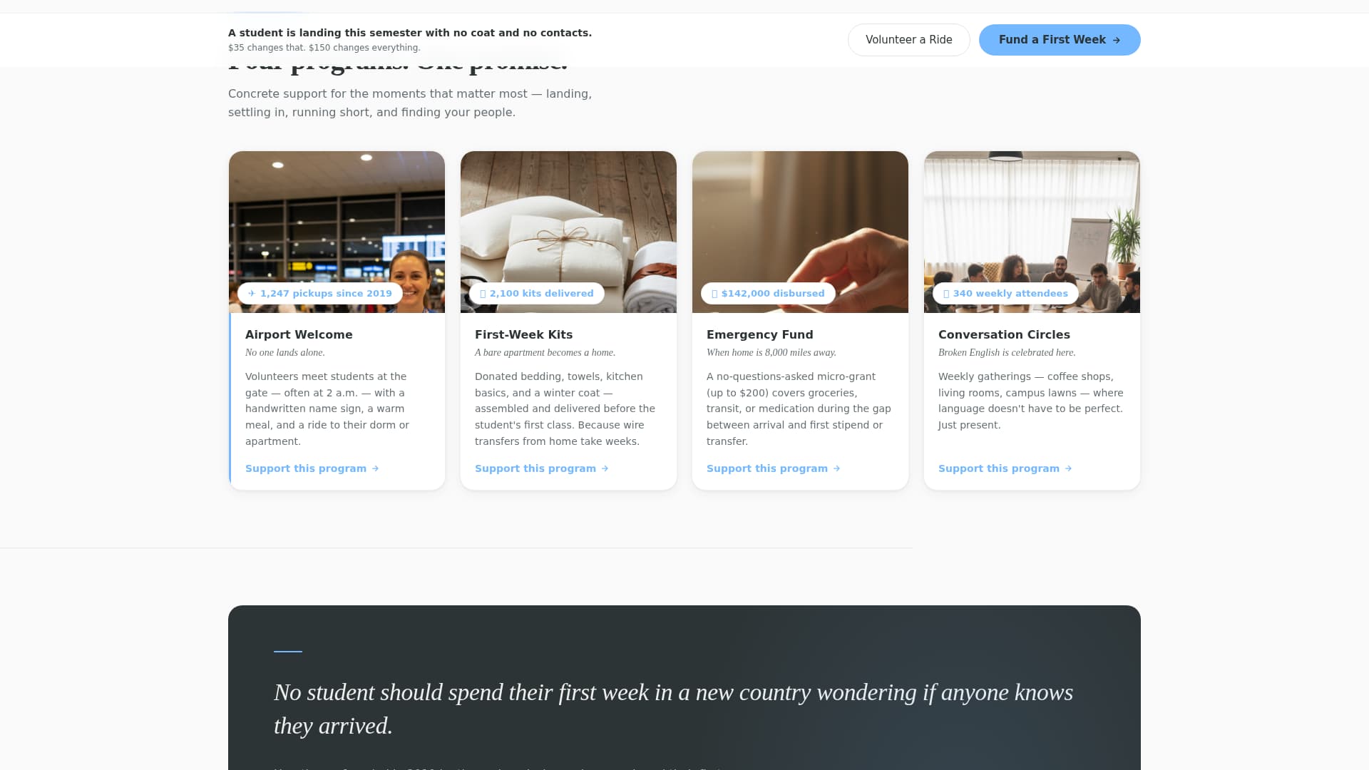 Immigrant & Refugee Support Reviews & Social Proof Website Template