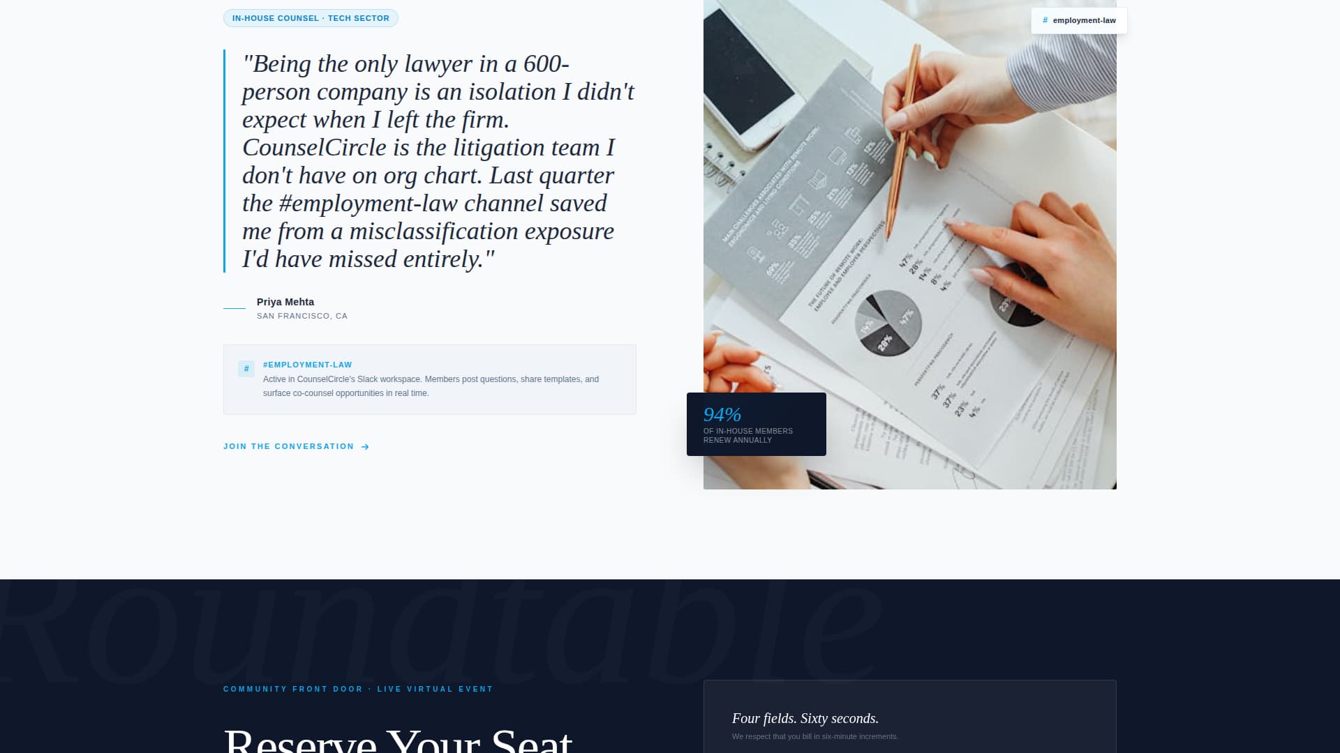 Counselcircle - Authoritative Lawyerscommunity Landing Page Template
