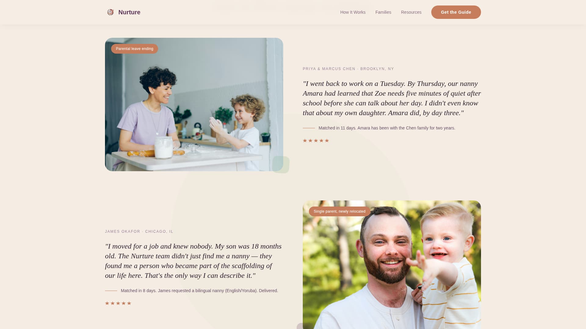 Nanny & Au Pair Booking Website Template