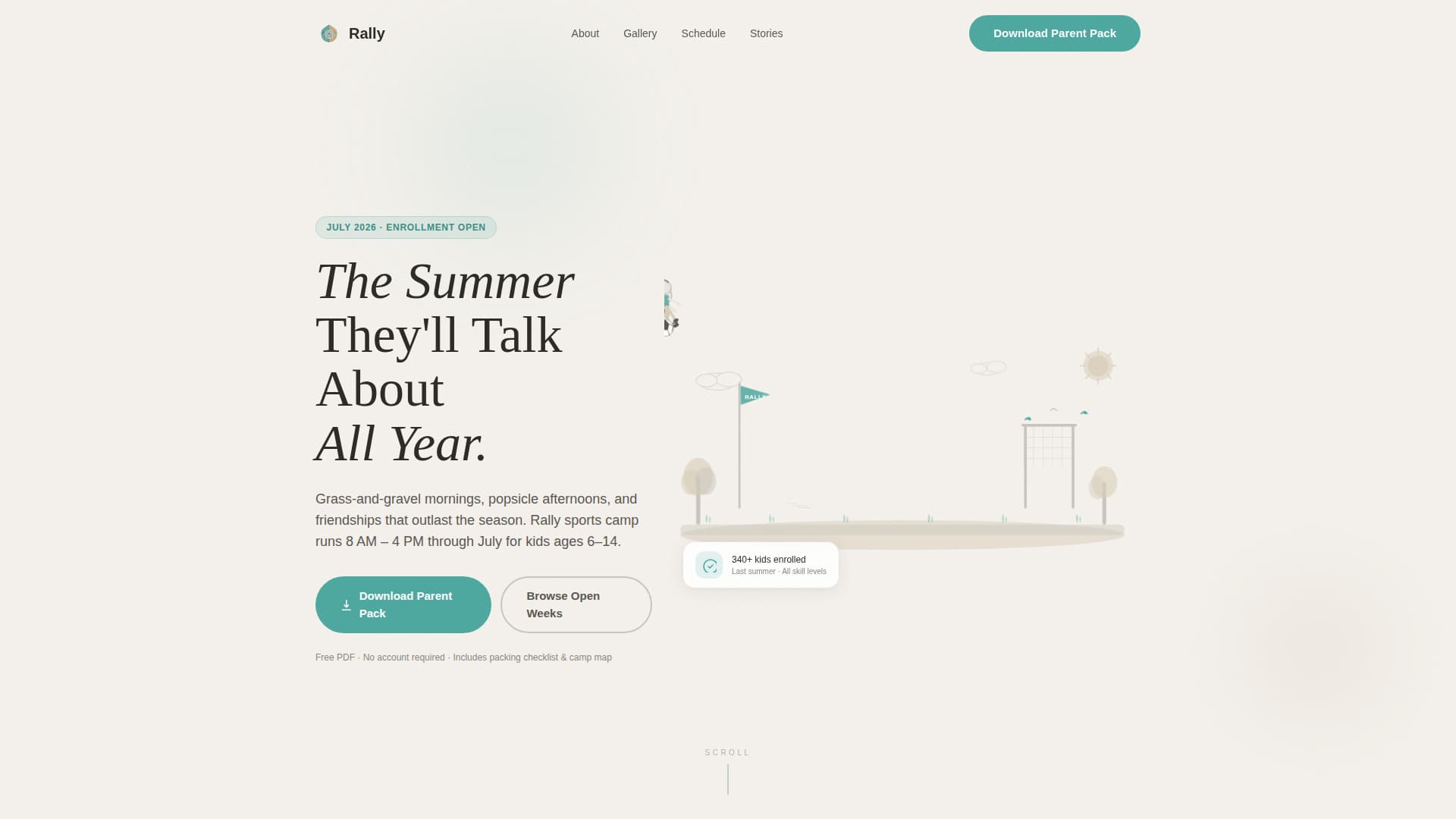 Summer Camp & Outdoor Program Specialist Booking Website Template