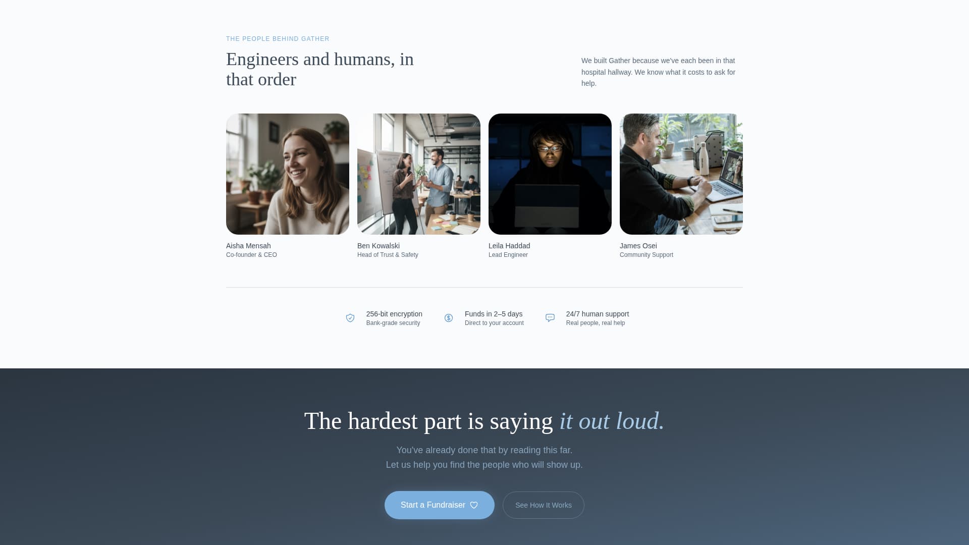 Gather - Compassionate Fundraising Landing Page Template