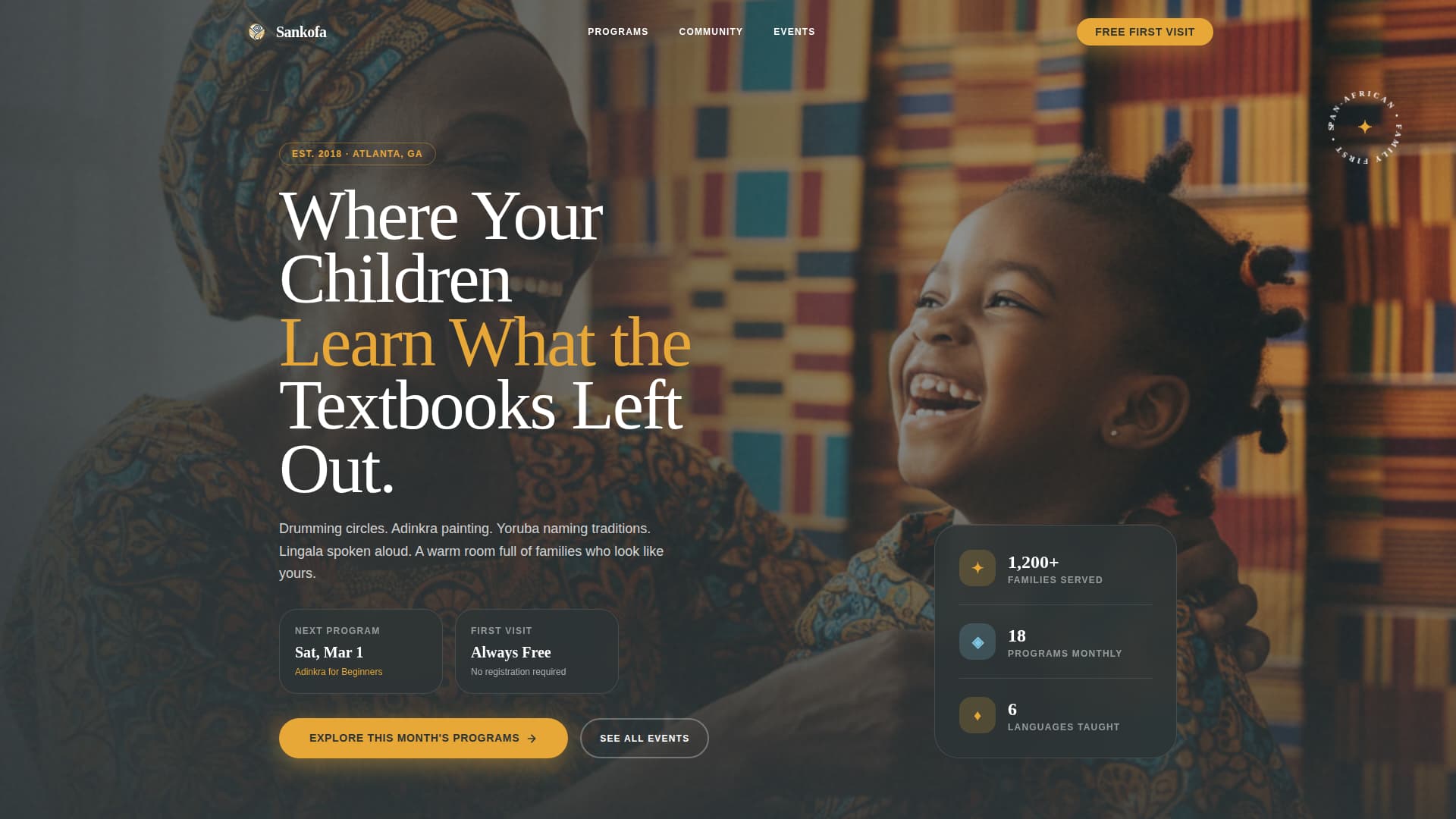 Sankofa - Vibrant Panafrican Landing Page Template