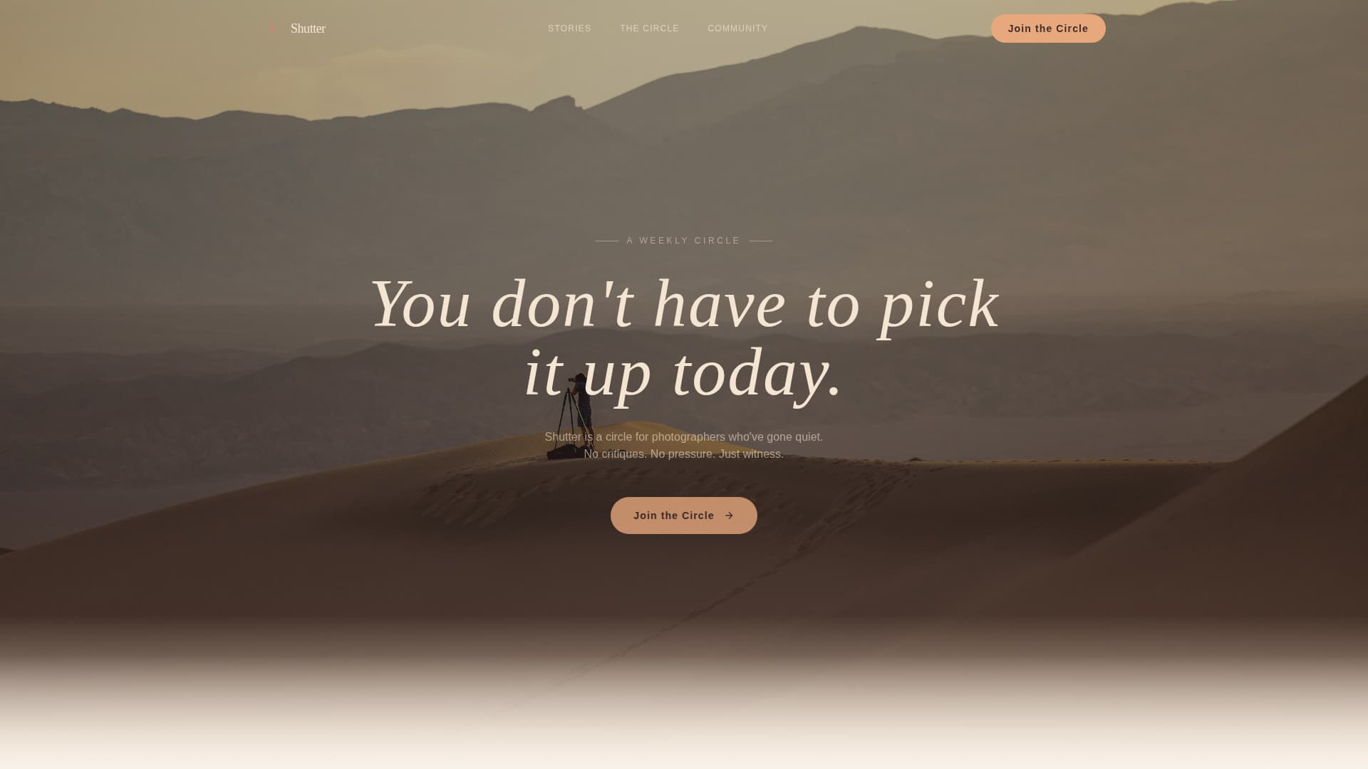 Shutter - Soulful Photographers Landing Page Template