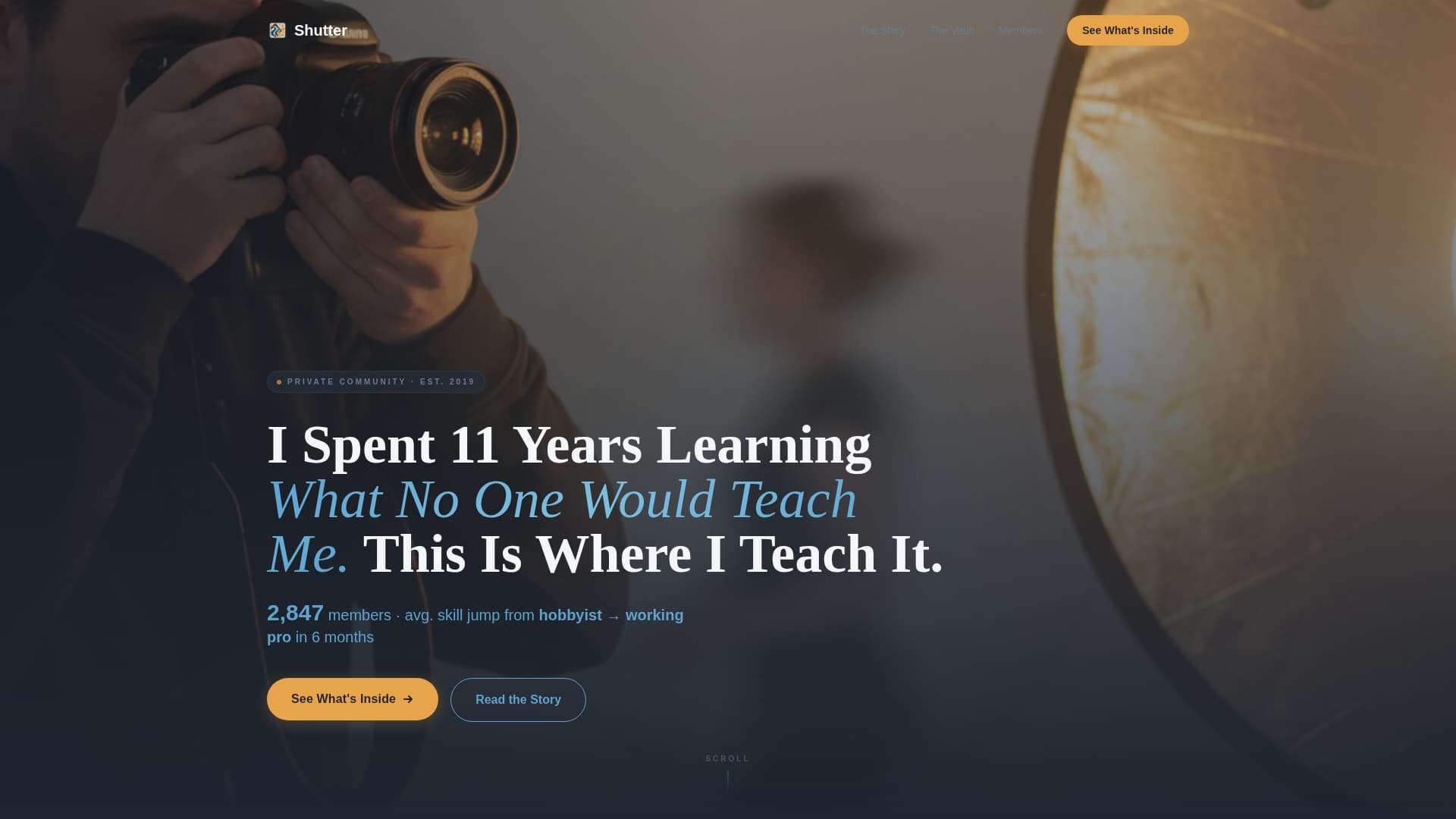 Shutter - Exclusive Photographers Landing Page Template