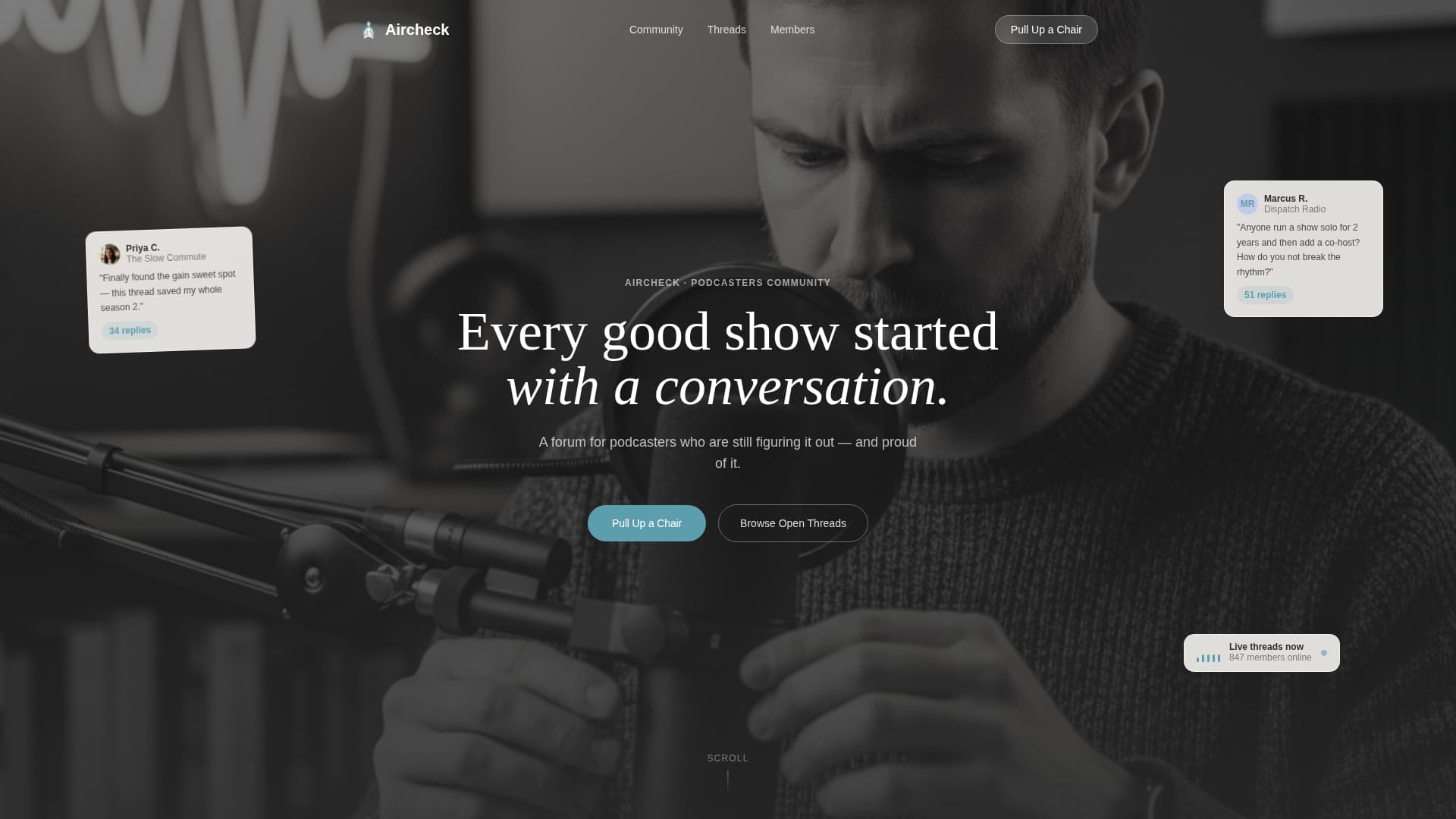 Aircheck - Vibrant Podcasters Landing Page Template