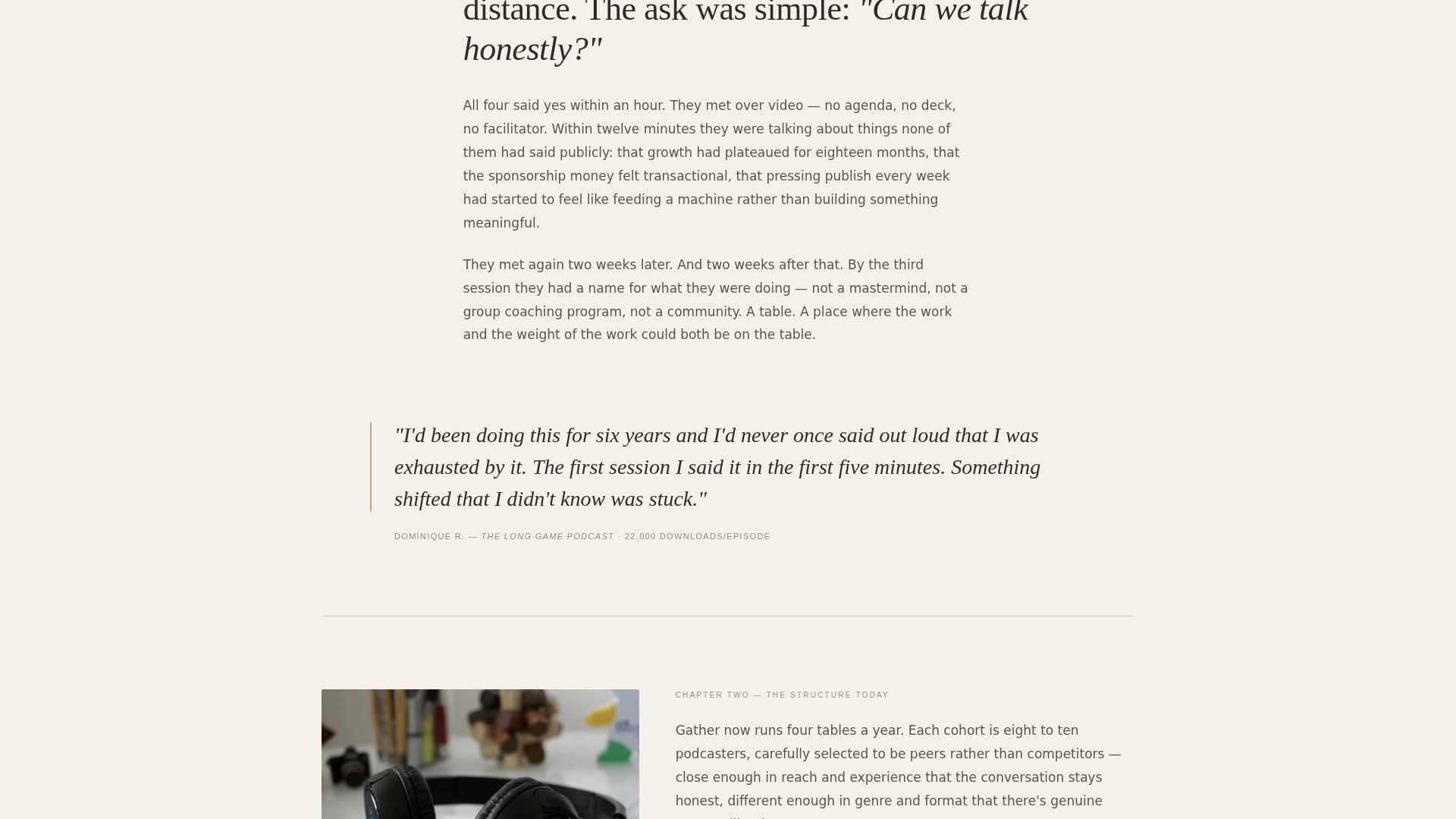 Gather - Intimate Podcasters Landing Page Template