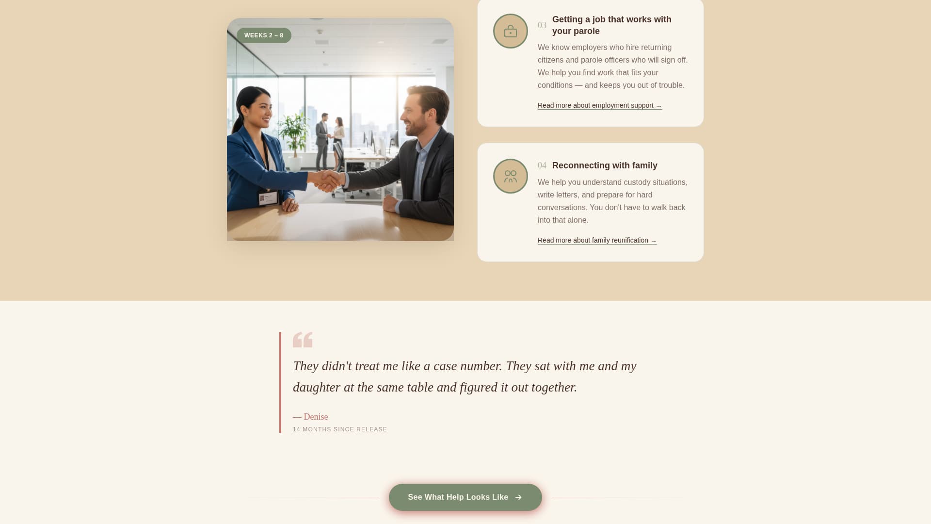 Reentry - Compassionate Nonprofit Landing Page Template