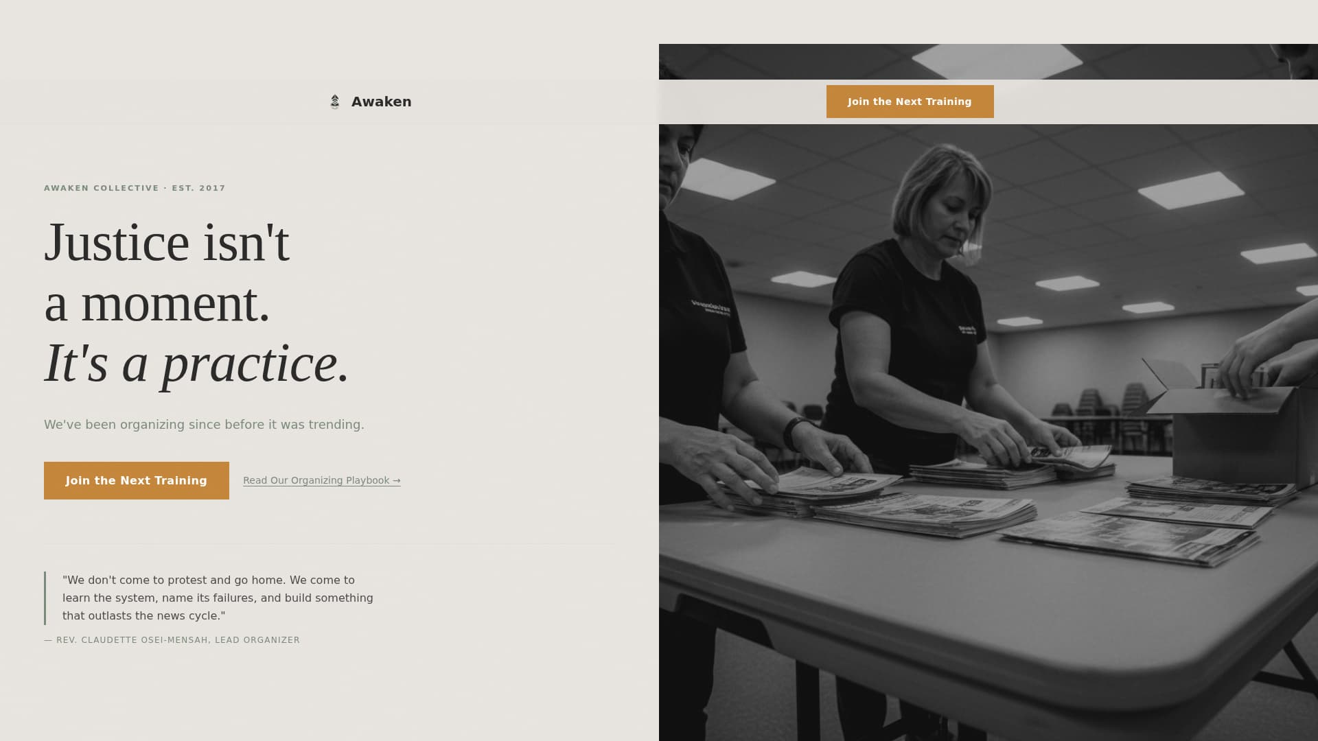 Racial Justice Nonprofit Reviews & Social Proof Website Template