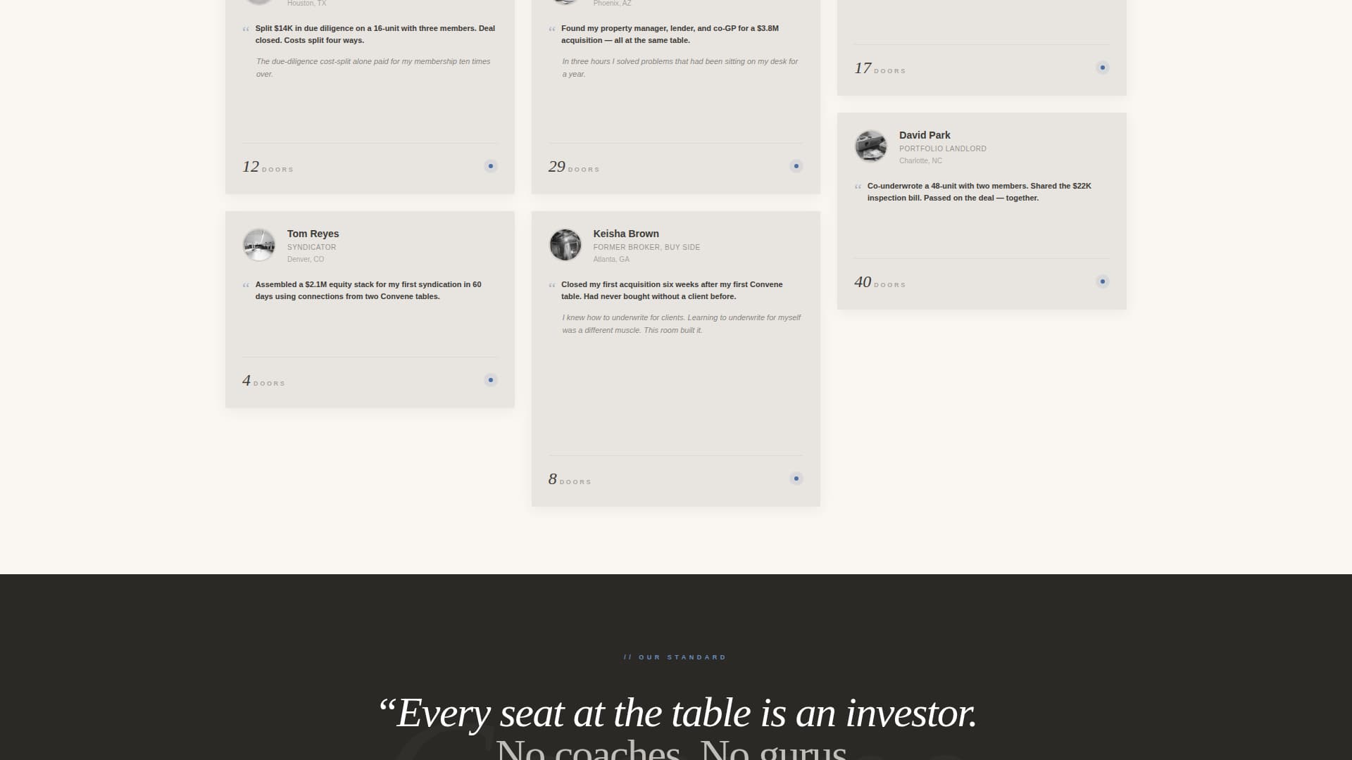 Convene - Collaborative Investors Landing Page Template