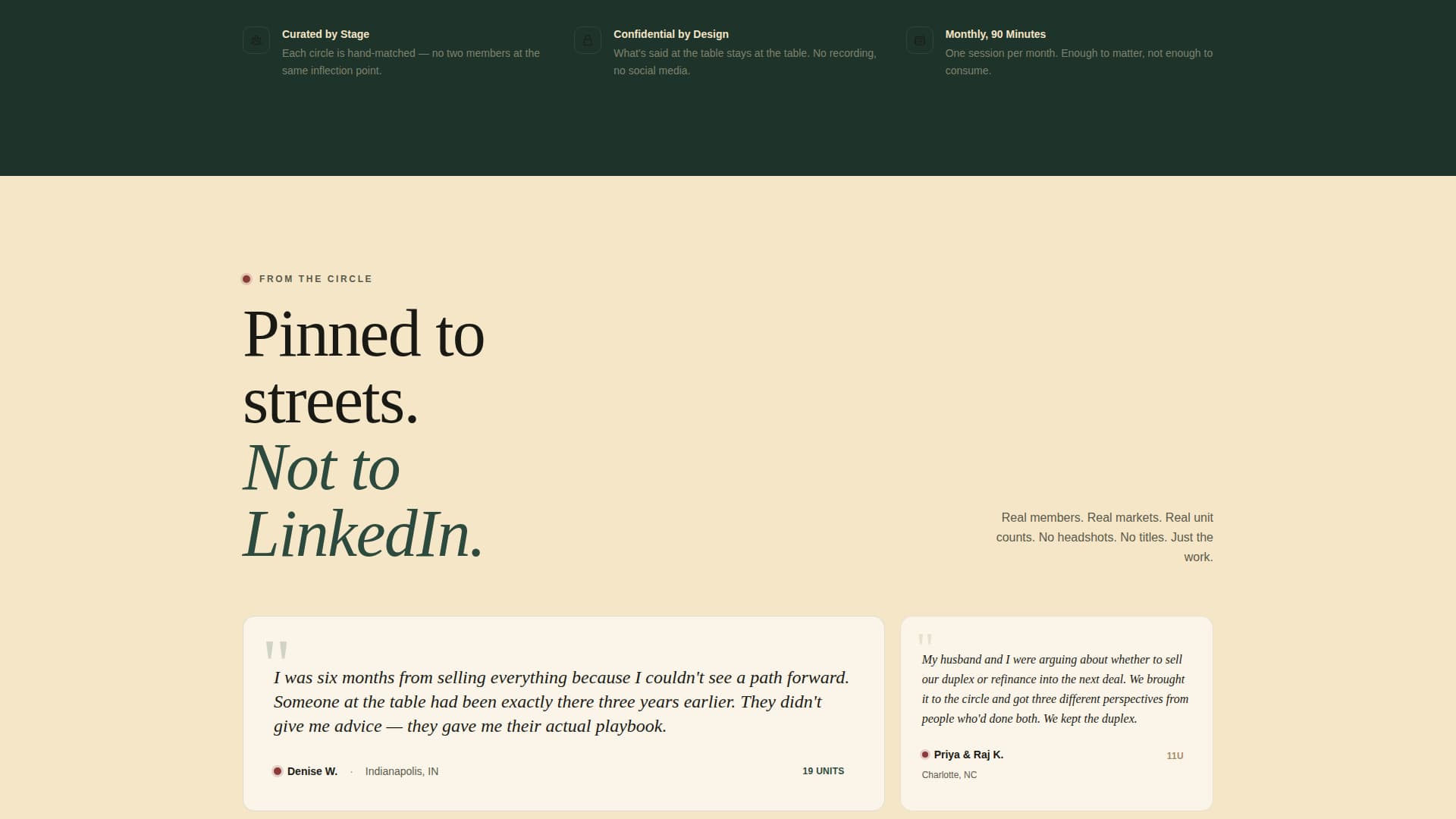 Roundtable - Trusted Investors Landing Page Template