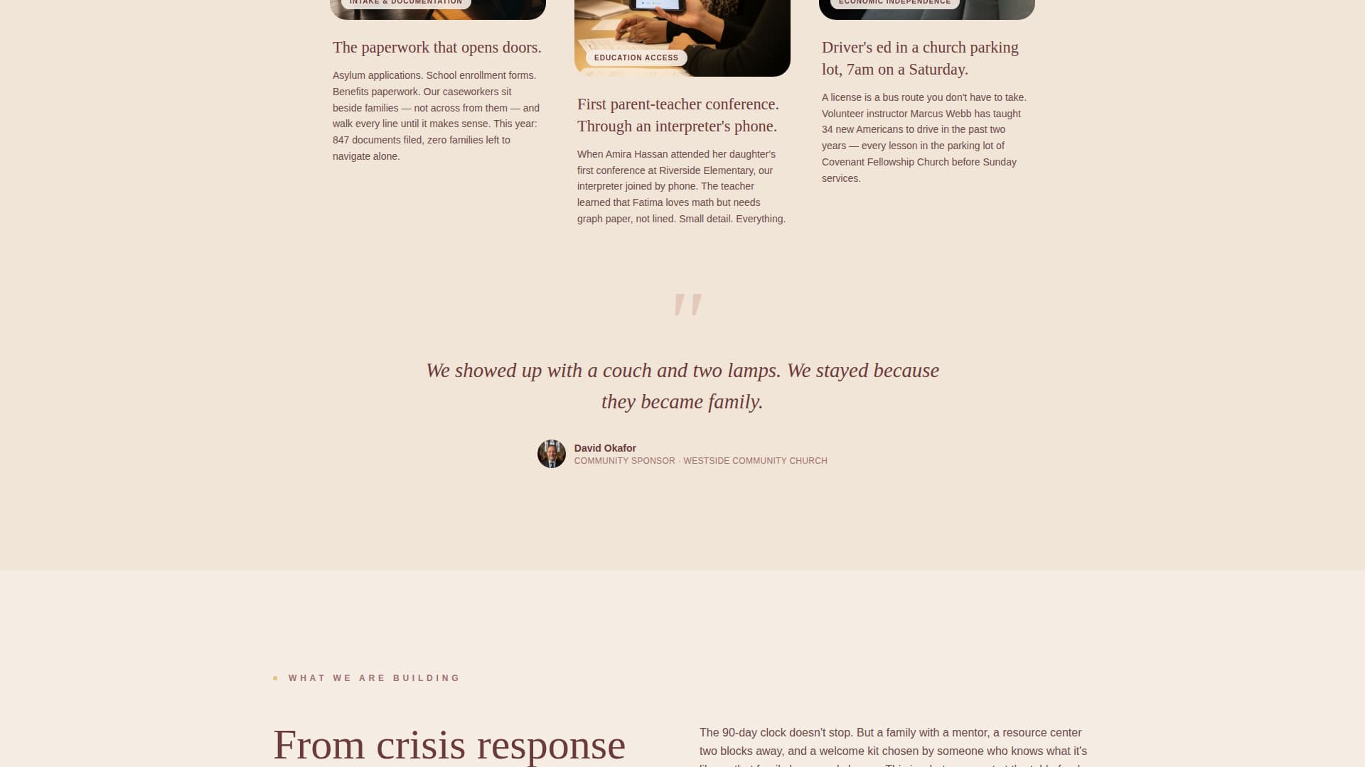Refuge - Compassionate Migration Landing Page Template