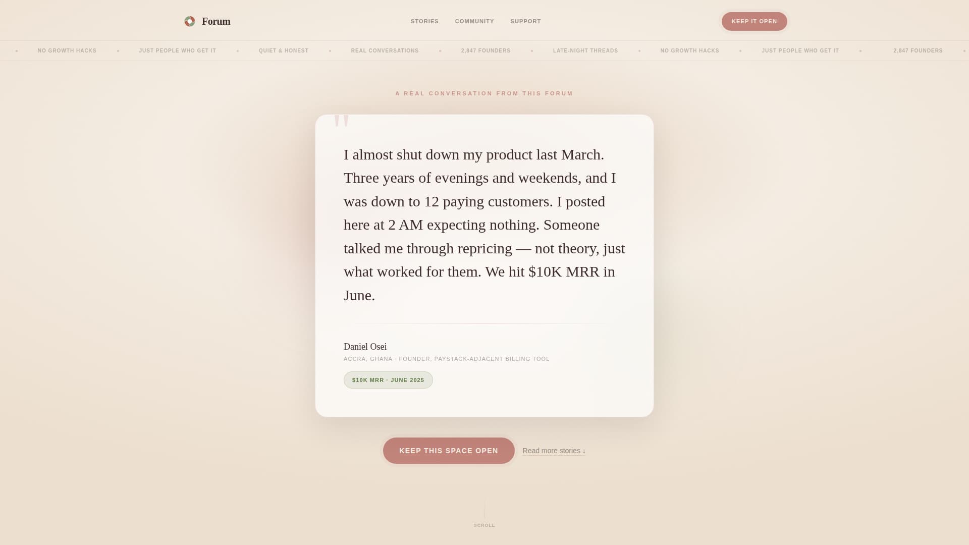 SaaS Builders Community Specialist Reviews Website Template